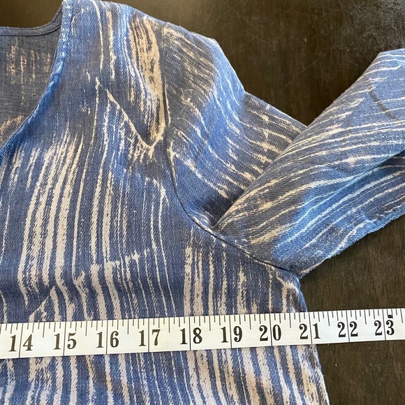 Mystree Blouse Women’s Size Medium Blue Peasant Boho Lace Bell Sleeve Western - Picture 5 of 7